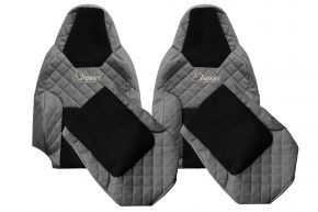Fundas de asiento a medida ELEGANCE Q para MAN TGL (desde 03.2021) - cinturones en ambos asientos - grises