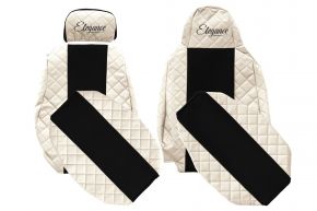 Fundas de asiento a medida ELEGANCE Q para SCANIA S NEXTGEN (desde 01.2017) - asiento abatible del acompañante - beige claro