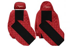 Fundas de asiento a medida ELEGANCE Q para SCANIA S NEXTGEN (desde 01.2017) - asiento abatible del acompañante - rojas