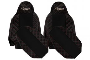 Fundas de asiento a medida ELEGANCE Q para SCANIA G NEXTGEN (desde 01.2017) - reposacabezas estrechos - negras y rojas