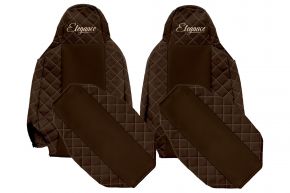 Fundas de asiento a medida ELEGANCE Q para SCANIA G NEXTGEN (desde 01.2017) - reposacabezas estrechos - marrones