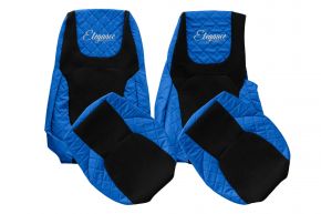 Fundas de asiento a medida ELEGANCE Q para DAF XG+ (desde 10.2021) - asiento del acompañante sin mesita - azules