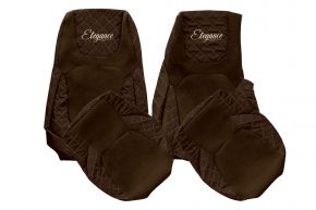 Fundas de asiento a medida ELEGANCE Q para DAF XG+ (desde 10.2021) - asiento del acompañante sin mesita - marrones