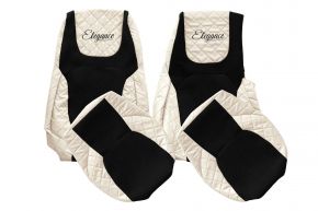Fundas de asiento a medida ELEGANCE Q para DAF XG+ (desde 10.2021) - asiento del acompañante sin mesita - beige claro
