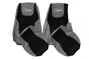 Fundas de asiento a medida ELEGANCE Q para DAF XG+ (desde 10.2021) - asiento del acompañante sin mesita - grises