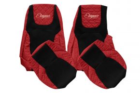 Fundas de asiento a medida ELEGANCE Q para DAF XG+ (desde 10.2021) - asiento del acompañante sin mesita - rojas