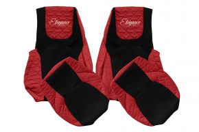 Fundas de asiento a medida ELEGANCE Q para DAF XG+ (desde 10.2021) - asientos idénticos - rojas