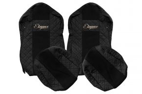 Fundas de asiento a medida ELEGANCE Q para IVECO STRALIS S-WAY (03.2019-12.2023) - negras