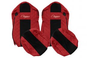 Fundas de asiento a medida ELEGANCE Q para IVECO STRALIS S-WAY (03.2019-12.2023) - rojas
