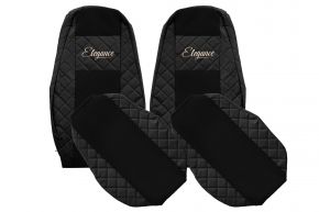 Fundas de asiento a medida ELEGANCE Q para VOLVO FH 5 (desde 01.2020) - negras