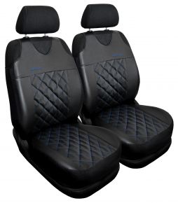 Set de 2 fundas universales azules de ecopiel acolchada Perfect Line+ para asientos delanteros – compatible con VOLVO V70