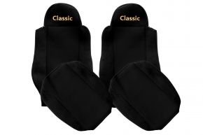 Fundas de asiento a medida CLASSIC para MAN TGS (01.2005-12.2012) - cinturón acompañante fuera del asiento - negras