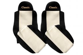 Fundas de asiento a medida CLASSIC para MAN TGS (01.2005-12.2012) - cinturones fijados a los asientos - beige claro