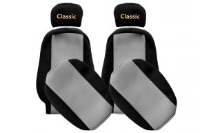 Fundas de asiento a medida CLASSIC para VOLVO FM (01.1998-12.2001) - reposacabezas regulables - grises