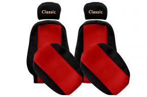 Fundas de asiento a medida CLASSIC para VOLVO FM (01.1998-12.2001) - reposacabezas regulables - rojas