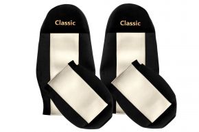 Fundas de asiento a medida CLASSIC para VOLVO FH 3 (01.2009-12.2012) - cinturones fuera de los asientos - beige claro