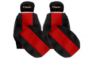 Fundas de asiento a medida CLASSIC para SCANIA 4 (01.1995-12.2004) - reposacabezas regulables - rojas