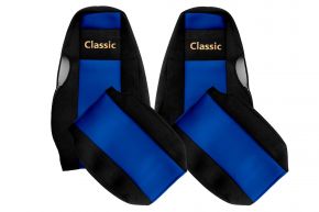 Fundas de asiento a medida CLASSIC para SCANIA 4 (01.1995-12.2004) - reposacabezas integrados - azules