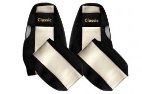 Fundas de asiento a medida CLASSIC para SCANIA 4 (01.1995-12.2004) - reposacabezas integrados - beige claro