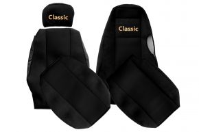 Fundas de asiento a medida CLASSIC para SCANIA 4 (01.1995-12.2004) - reposacabezas diferentes - negras