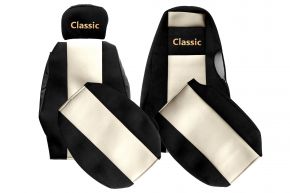 Fundas de asiento a medida CLASSIC para SCANIA 4 (01.1995-12.2004) - reposacabezas diferentes - beige claro