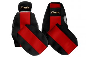 Fundas de asiento a medida CLASSIC para SCANIA 4 (01.1995-12.2004) - reposacabezas diferentes - rojas