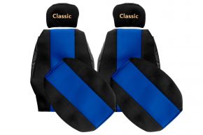 Fundas de asiento a medida CLASSIC para RENAULT MAGNUM INTEGRAL (01.1997-12.2001) - reposacabezas regulables - azules