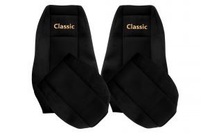Fundas de asiento a medida CLASSIC para RENAULT MAGNUM MILLENIUM (01.2002-12.2007) - reposacabezas integrados - negras