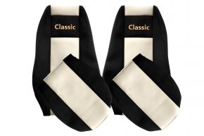 Fundas de asiento a medida CLASSIC para RENAULT MAGNUM MILLENIUM (01.2002-12.2007) - reposacabezas integrados - beige claro