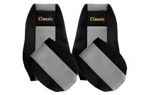 Fundas de asiento a medida CLASSIC para RENAULT MAGNUM MILLENIUM (01.2002-12.2007) - reposacabezas integrados - grises
