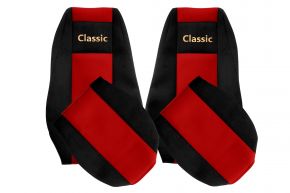 Fundas de asiento a medida CLASSIC para RENAULT MAGNUM MILLENIUM (01.2002-12.2007) - reposacabezas integrados - rojas