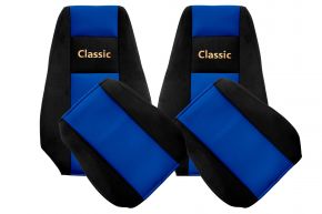 Fundas de asiento a medida CLASSIC para RENAULT MAGNUM NEW SIZE (01.2008-12.2013) - reposacabezas integrados - azules
