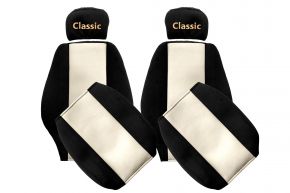 Fundas de asiento a medida CLASSIC para MERCEDES AXOR (01.1996-12.2004) - reposacabezas regulables - beige claro