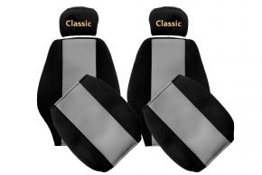 Fundas de asiento a medida CLASSIC para MERCEDES ATEGO (01.1996-12.2003) - reposacabezas regulables - grises