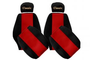 Fundas de asiento a medida CLASSIC para MERCEDES ATEGO (01.1996-12.2003) - reposacabezas regulables - rojas