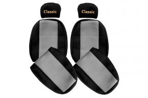 Fundas de asiento a medida CLASSIC para MAN F2000 (01.1994-12.2000) - cinturón acompañante fuera del asiento - grises
