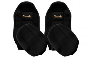 Fundas de asiento a medida CLASSIC para MAN TGX (01.2007-03.2020) - asientos normales (no ISRI) - negras