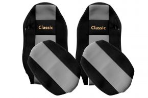 Fundas de asiento a medida CLASSIC para MAN TGX (01.2007-03.2020) - asientos normales (no ISRI) - grises