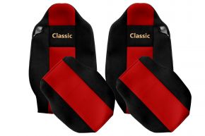 Fundas de asiento a medida CLASSIC para RENAULT T (01.2014-04.2021) - reposacabezas integrados - rojas