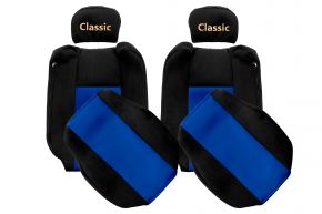 Fundas de asiento a medida CLASSIC para RENAULT T (01.2014-04.2021) - reposacabezas regulables - azules