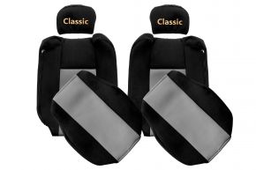Fundas de asiento a medida CLASSIC para RENAULT T (01.2014-04.2021) - reposacabezas regulables - grises