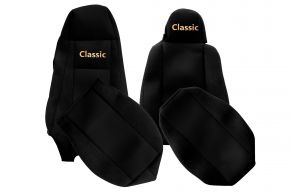 Fundas de asiento a medida CLASSIC para SCANIA G (01.2013-12.2016) - asiento conductor con micrófono - negras