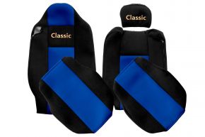 Fundas de asiento a medida CLASSIC para RENAULT T (01.2014-04.2021) - asiento acompañante sin reposabrazos - azules