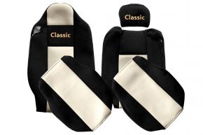 Fundas de asiento a medida CLASSIC para RENAULT T (01.2014-04.2021) - asiento acompañante sin reposabrazos - beige claro
