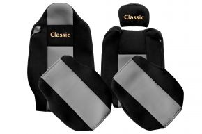 Fundas de asiento a medida CLASSIC para RENAULT T (01.2014-04.2021) - asiento acompañante sin reposabrazos - grises