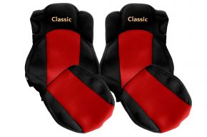 Fundas de asiento a medida CLASSIC para MERCEDES ACTROS MP 5 (desde 01.2019) - asientos confort - rojas