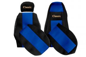 Fundas de asiento a medida CLASSIC para SCANIA R NEXTGEN (desde 01.2017) - reposacabezas acompañante regulable - azules