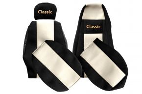 Fundas de asiento a medida CLASSIC para SCANIA R NEXTGEN (desde 01.2017) - reposacabezas acompañante regulable - beige claro
