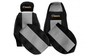 Fundas de asiento a medida CLASSIC para SCANIA R NEXTGEN (desde 01.2017) - reposacabezas acompañante regulable - grises