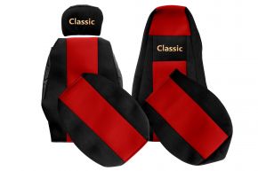 Fundas de asiento a medida CLASSIC para SCANIA R NEXTGEN (desde 01.2017) - reposacabezas acompañante regulable - rojas